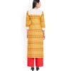 Kurti's by Menka Women White & Yellow Embroidered Straight Kurta - Image 3