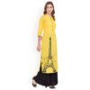 Yellow Printed Straight Kurta - Image 3