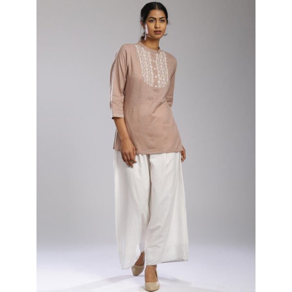 Fabindia Beige Chikankari Kurti