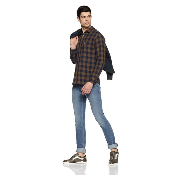 French Connection Men's Checkered Slim Fit Casual Shirt