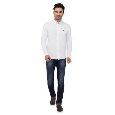 The Cotton Company Men's 100% Cotton Oxford Shirt - White